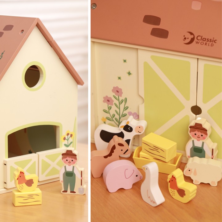 Wooden Vintage Farm (Classic World) - Folding House 17 pieces