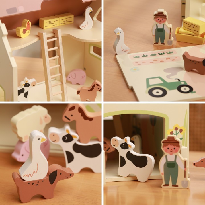 Wooden Vintage Farm (Classic World) - Folding House 17 pieces
