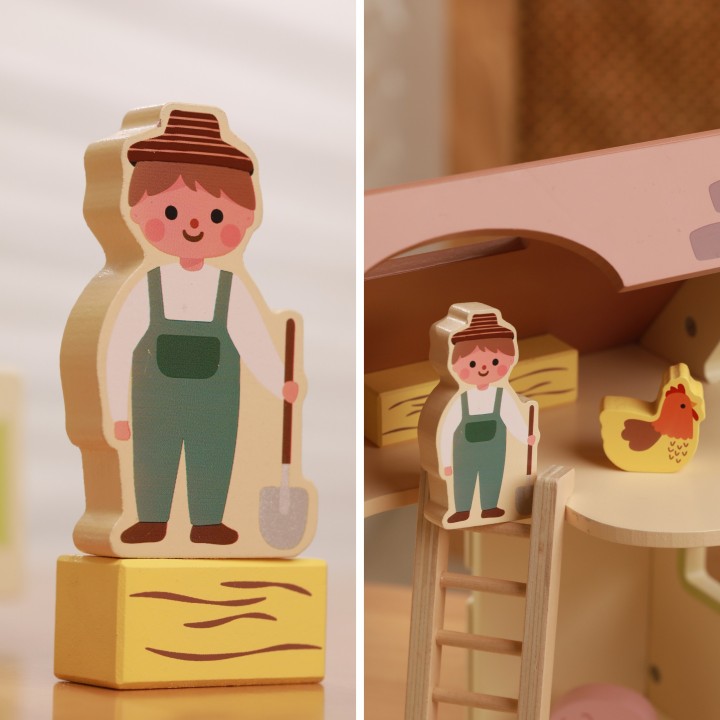 Wooden Vintage Farm (Classic World) - Folding House 17 pieces
