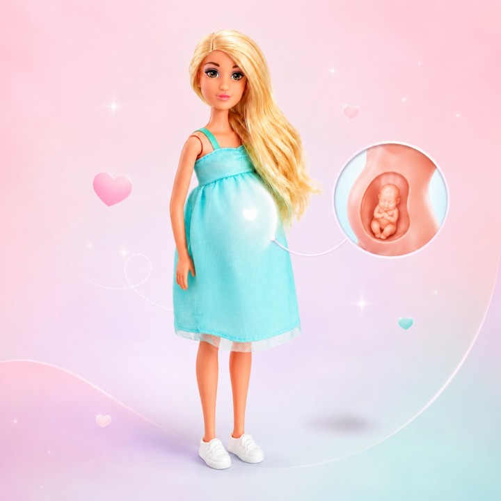 Pregnant mother-to-be doll with baby – realistic Woopie model