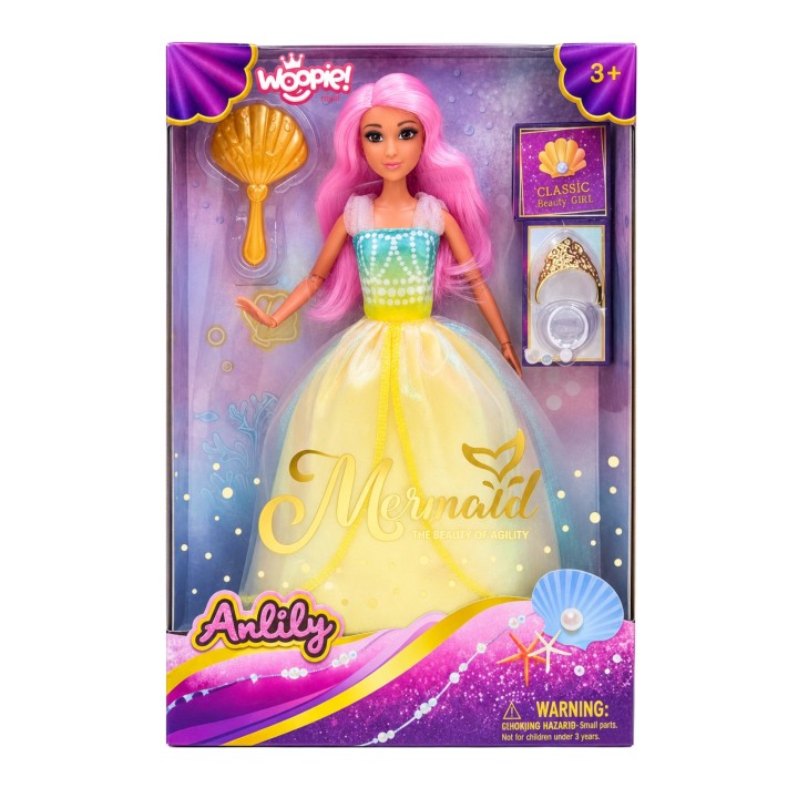 Princess Lily Woopie doll – pink hair and sparkly dress