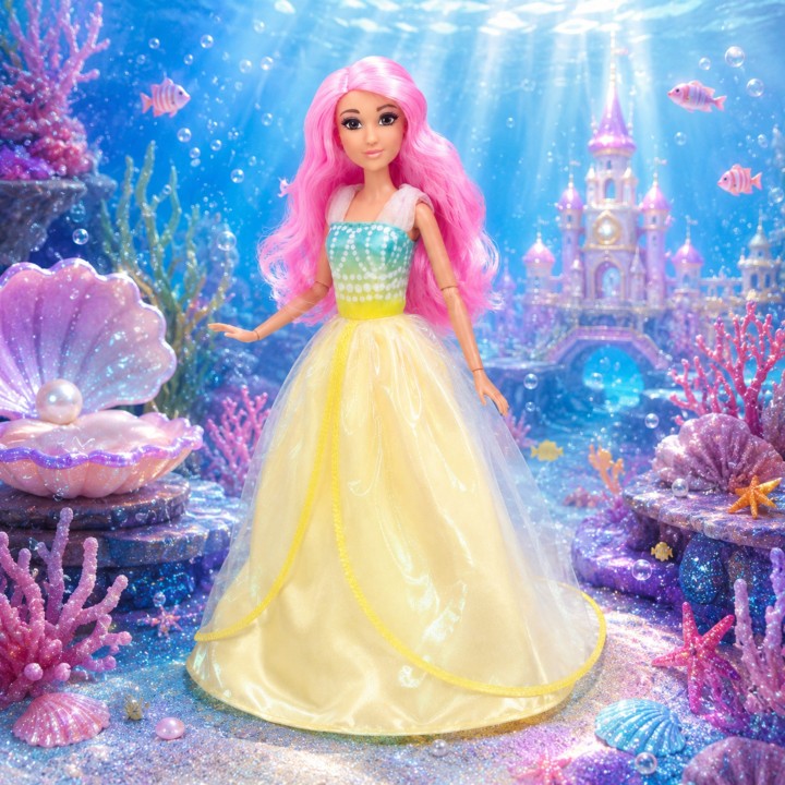 Princess Lily Woopie doll – pink hair and sparkly dress