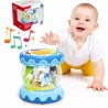WOOPIE BABY Drum Music Box Projector 3-in-1 Musical Toy for Babies + Roller for Learning to Crawl