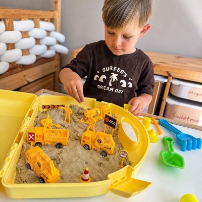 WOOPIE Kinetic Sand Construction Site Suitcase Machines