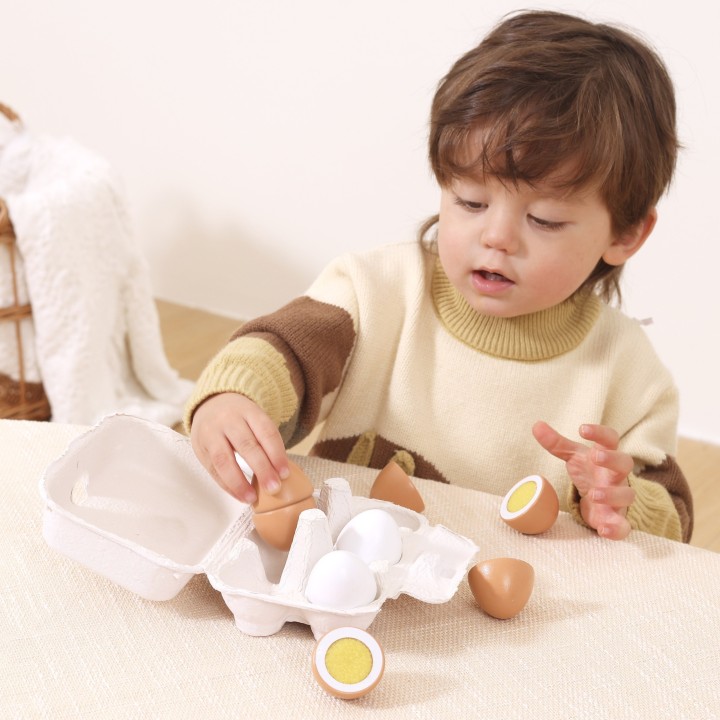 VIGA Wooden Eggs for Cutting in a Carton - Educational Toy