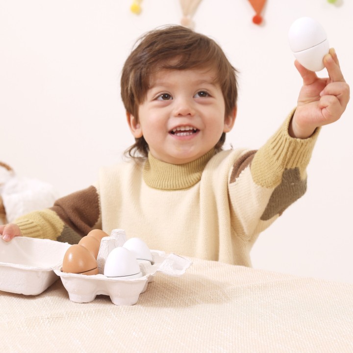 VIGA Wooden Eggs for Cutting in a Carton - Educational Toy