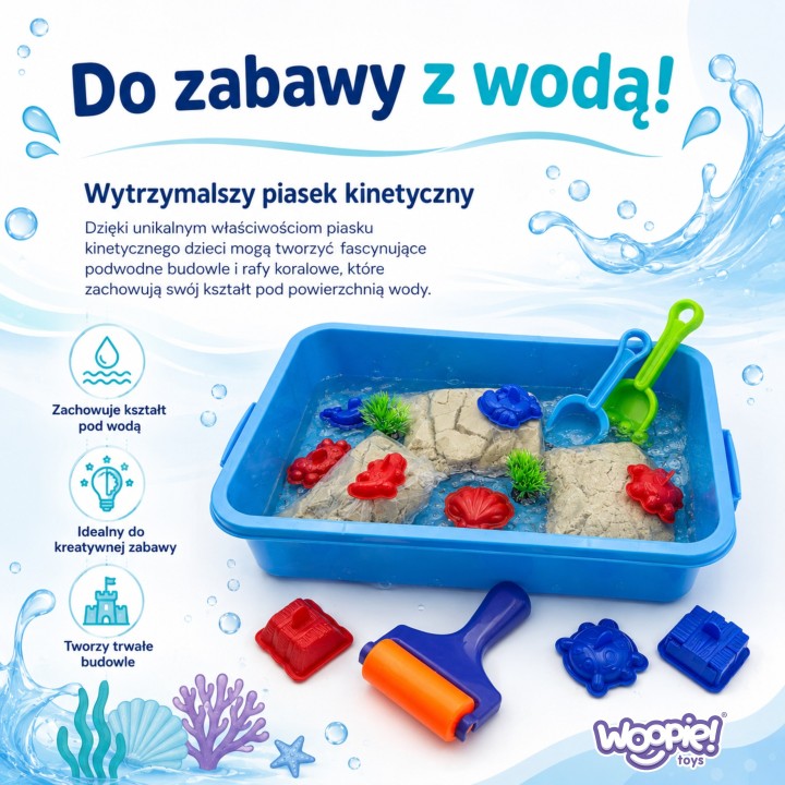 WOOPIE Piasek Kinetyczny do Wody - Magiczny Zestaw w Walizce