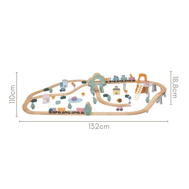 VIGA PolarB wooden train set 90 pieces - track for children