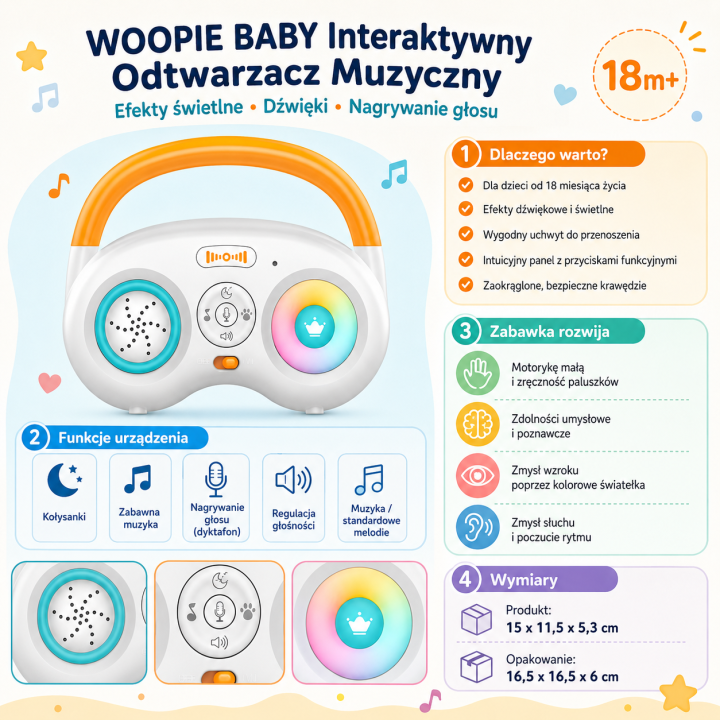 WOOPIE BABY Music Player - Educational sound toy