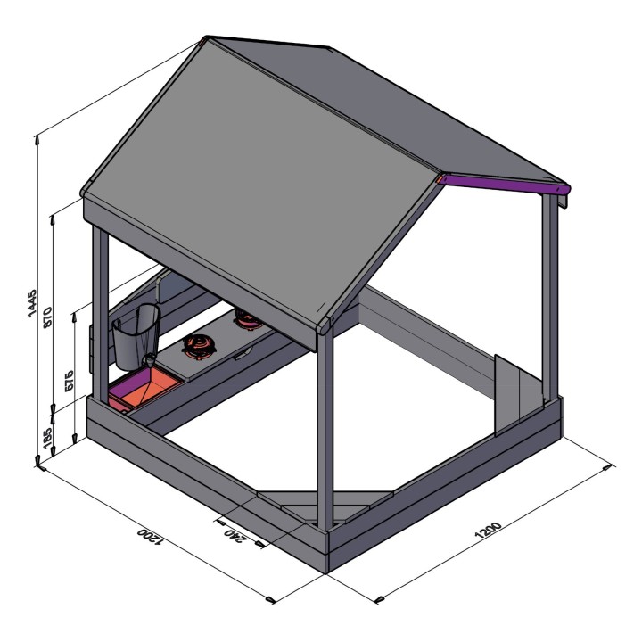 AXI Meli Sandbox with House, Kitchen and Roof