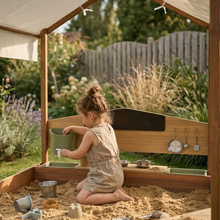AXI Meli Sandbox with House, Kitchen and Roof
