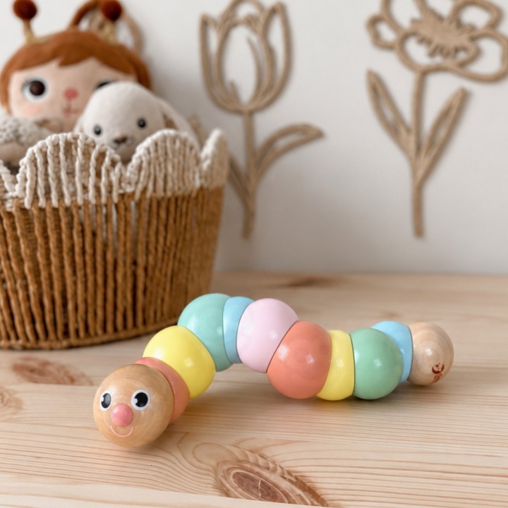 Classic World Wooden Caterpillar - Colorful Bendable