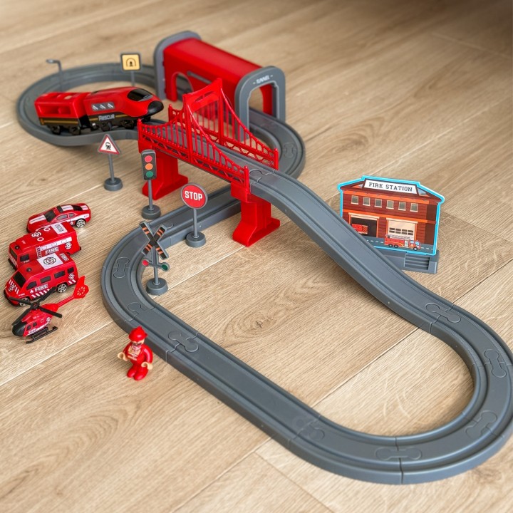 Woopie Train Track - 66-piece Set Bridge Tunnel Sounds