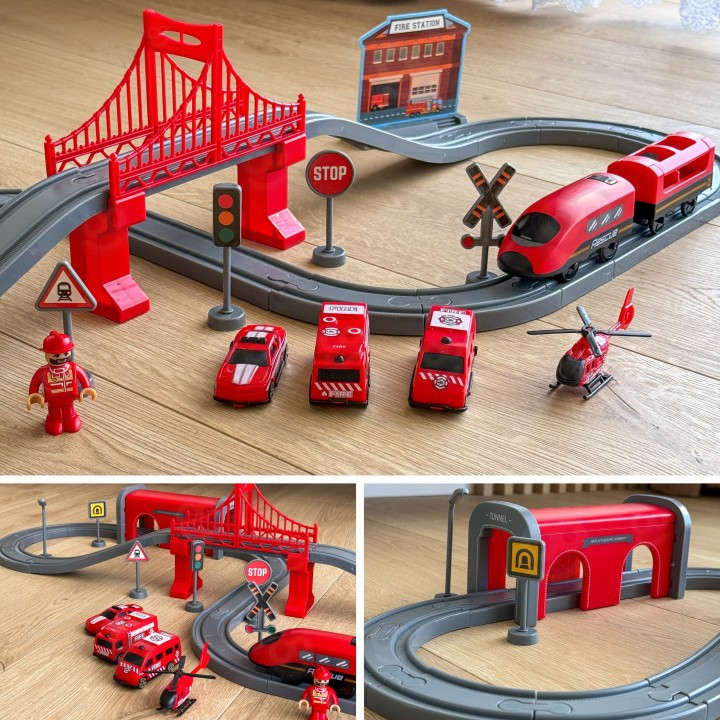 Woopie Train Track - 66-piece Set Bridge Tunnel Sounds