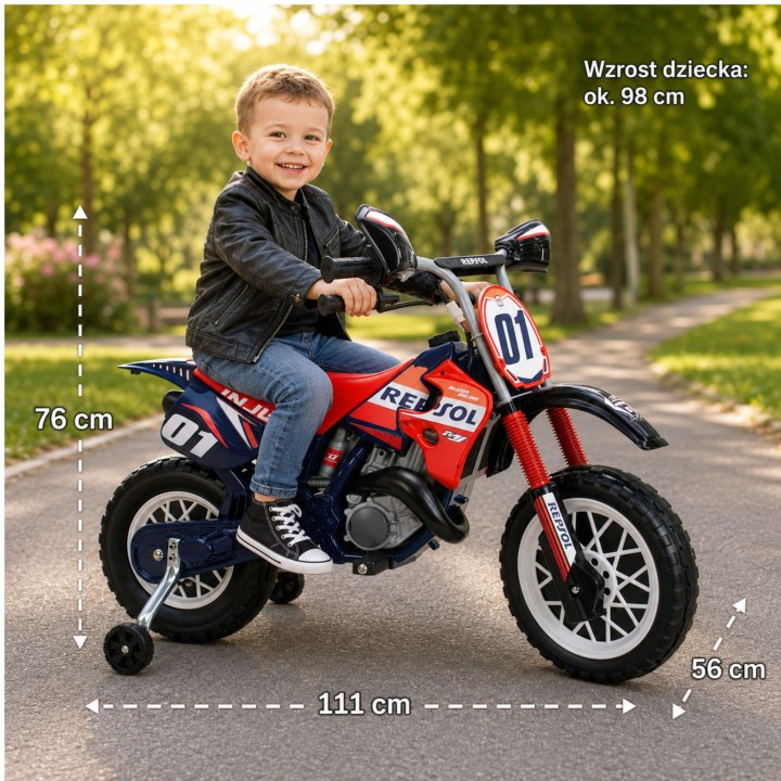 Repsol 6V Battery-powered Injusa Kids Motorbike - Racing Cross Style