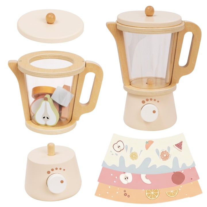 Tooky Toy Wooden Blender with Accessories Set - Cooking Fun!