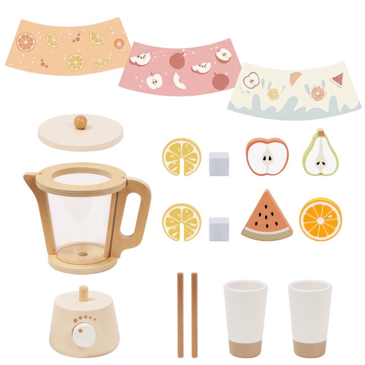 Tooky Toy Wooden Blender with Accessories Set - Cooking Fun!
