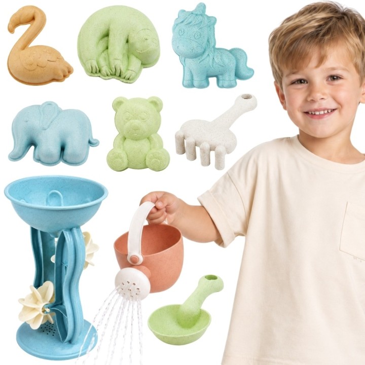WOOPIE GREEN 10-piece Sand Set with Spinning Wheel and Watering Can