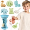 WOOPIE GREEN Sand Set with Spinning Wheel and Watering Can 10 pcs. BIODEGRADABLE ORGANIC MATERIAL