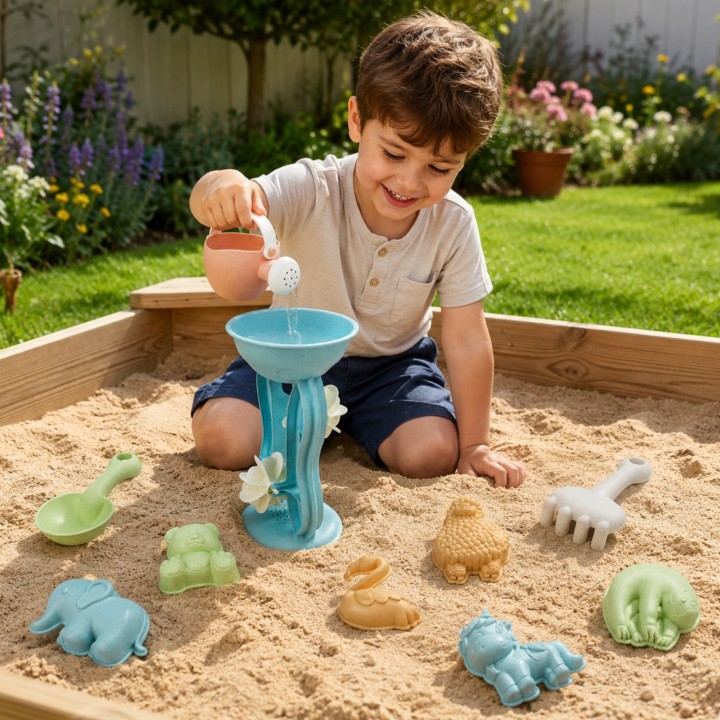 WOOPIE GREEN 10-piece Sand Set with Spinning Wheel and Watering Can