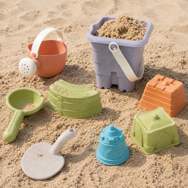 WOOPIE GREEN 8-piece Sand Bucket Set - Biodegradable