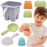 WOOPIE GREEN Sand Bucket Tower Set 8 pieces BIODEGRADABLE ORGANIC MATERIAL
