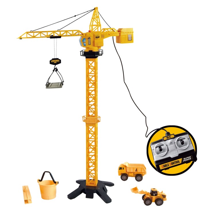 WOOPIE Dźwig Żuraw Zdalnie Sterowany 103 cm + Ciężarówka Koparka