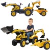 FALK Komatsu Pedal Tractor Backhoe Loader with Trailer 3-7 years