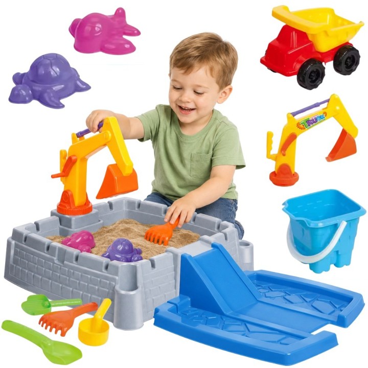 WOOPIE Portable Sandbox with Lock and 9 Accessories