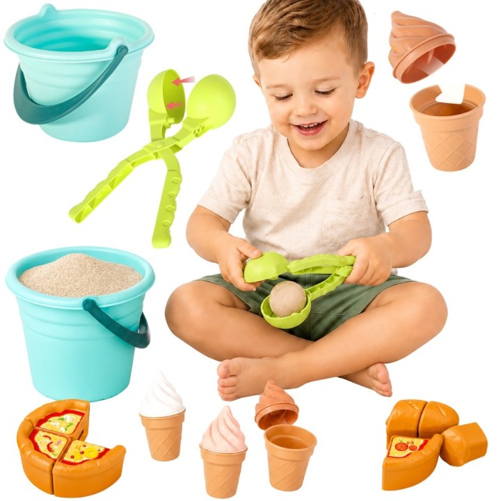 WOOPIE Zestaw do Piasku FUN ICE CREAM 15 el. Fabryka Śnieżek