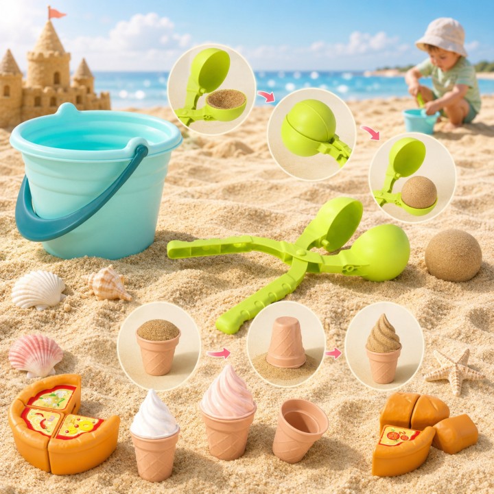WOOPIE Zestaw do Piasku FUN ICE CREAM 15 el. Fabryka Śnieżek