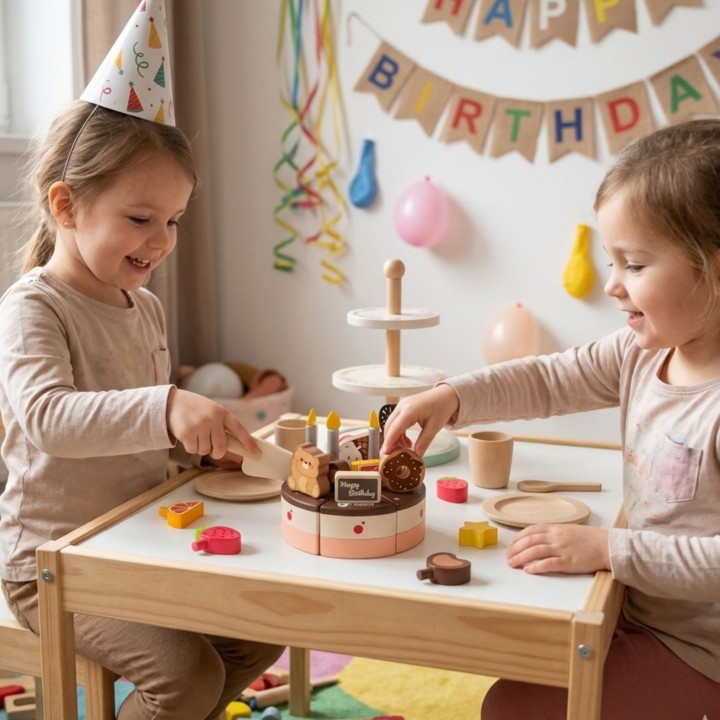Wooden Birthday Cake CLASSIC WORLD 19 pcs - Toy for Children