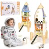 CLASSIC WORLD Drewniana Rakieta Domek dla Dzieci + Figurki 51el.