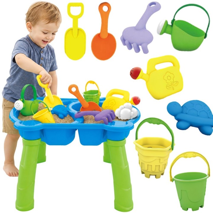 WOOPIE Water Table 2 in 1 Sandbox - 9 accessories for children