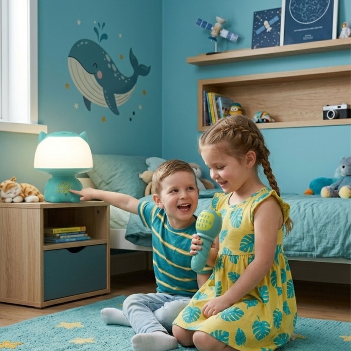 Lampka RGB z Głośnikiem Bluetooth - WOOPIE Turkusowa