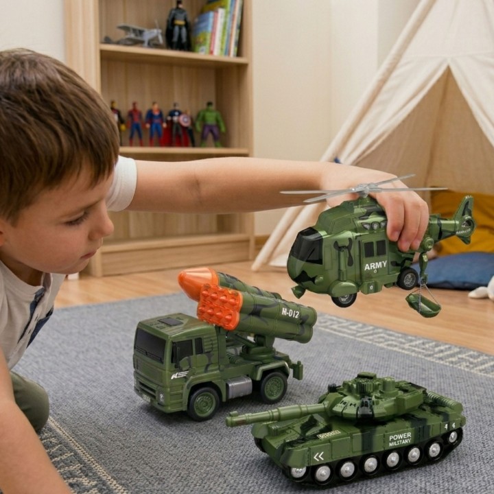 Military Set 4pcs Tank Helicopter Launchers WOOPIE – Light Sound