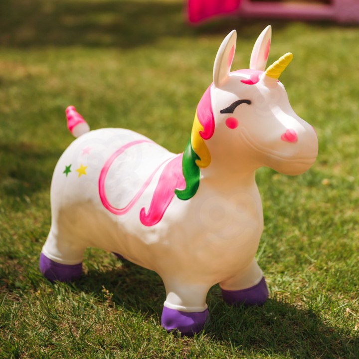 White Unicorn Rubber Jumper with Pump - WOOPIE