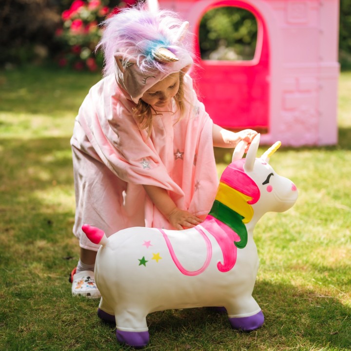 White Unicorn Rubber Jumper with Pump - WOOPIE