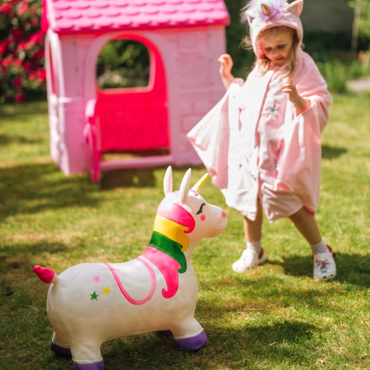 White Unicorn Rubber Jumper with Pump - WOOPIE