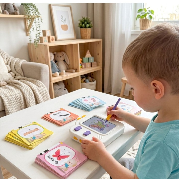 WOOPIE Graphic Tablet, Sketchpad, Learning English, Reader, 120 Cards