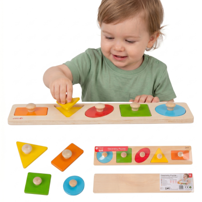 Drewniana Układanka Geometryczna Sorter Kształtów Classic World-Puzzle