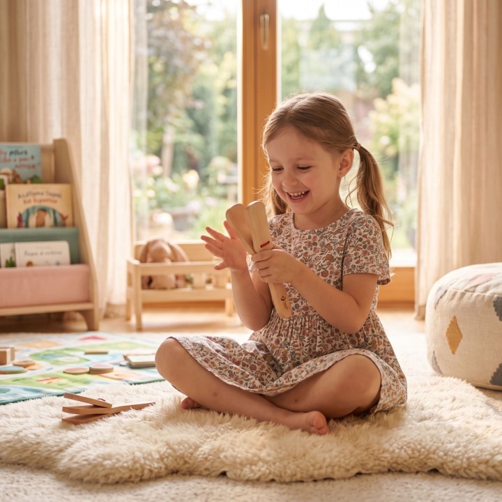 CLASSIC WORLD EDU Kastaniety Muzyczne dla Dzieci - Zabawka edukacyjna