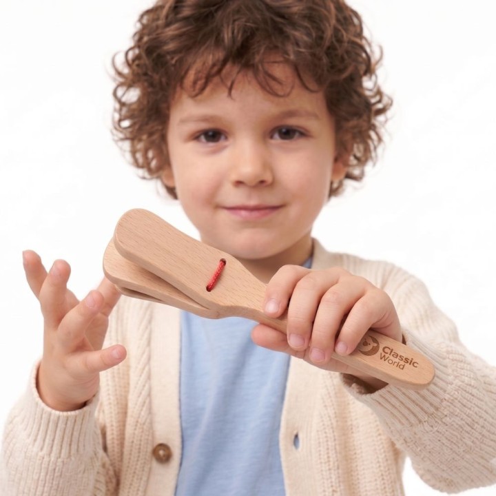 CLASSIC WORLD EDU Kastaniety Muzyczne dla Dzieci - Zabawka edukacyjna