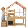 CLASSIC WORLD EDU Large Wooden Kitchen with Roof Accessories