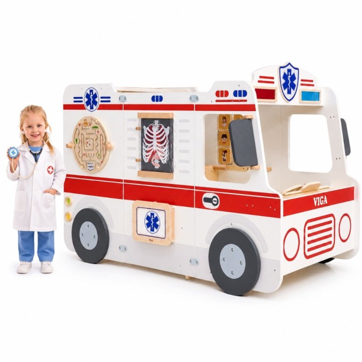 Toy Wooden Ambulance with Accessories WOOPIE - Educational Ambulance