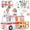 VIGA Large Wooden Ambulance Set Ambulance for Small Rescuers Accessories 25 pcs.