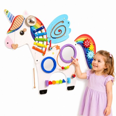 Tablica sensoryczna Jednorożec Montessori drewniana edukacyjna! Viga