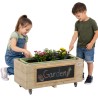 Classic World Edu Wooden Flower Pot on Wheels for Children with Blackboard