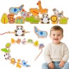 CLASSIC WORLD Wooden Threading Blocks ZOO 13 pcs.