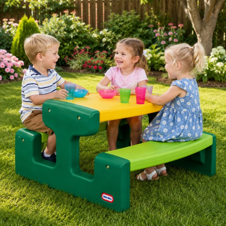 Little Tikes Large Picnic Table for Kids - Outdoor Fun